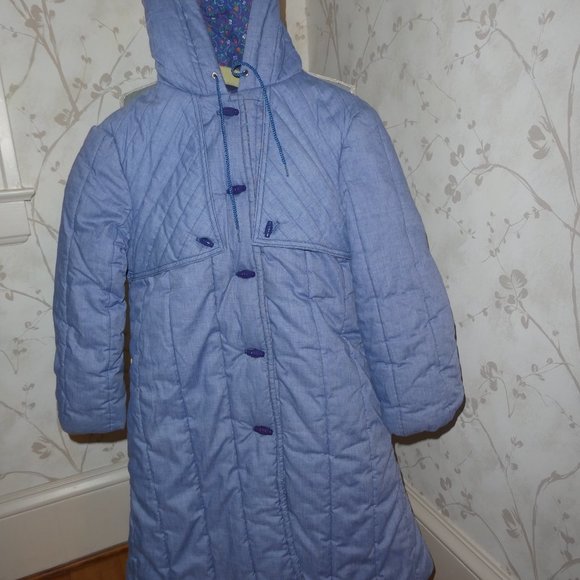 EVERYTHING OLD IS NEW! VINTAGE GIRLS 10 DENIM LINED AND QUILTED COAT! made in US - Picture 1 of 8